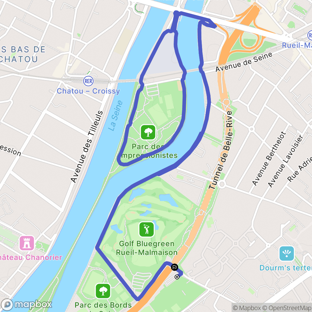Rueil-Malmaison : carte du parcours de randonnée - France