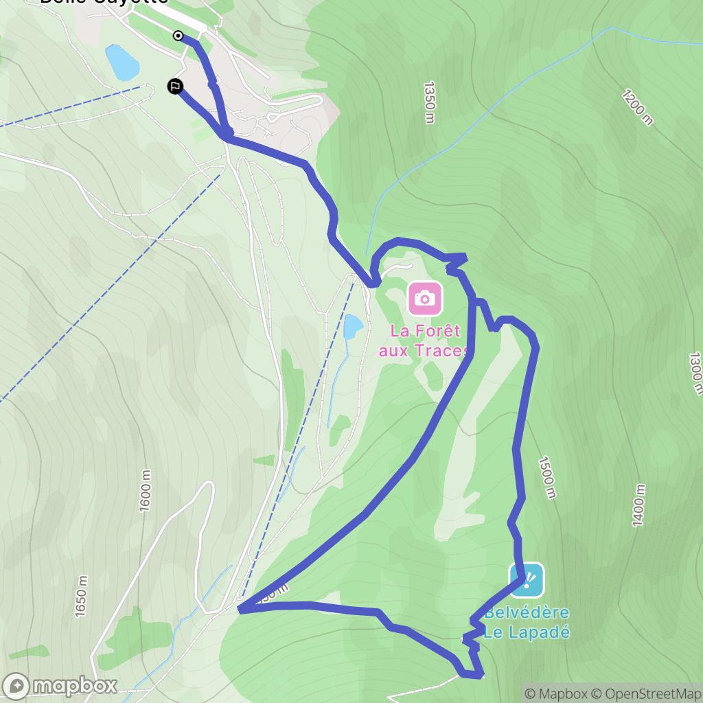 Génos : carte du parcours de randonnée - France