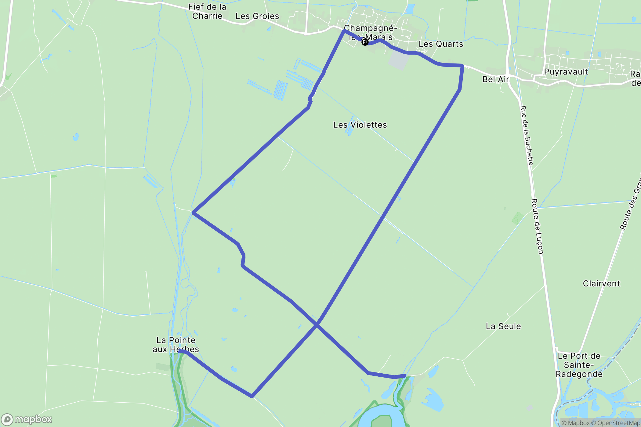 Champagné-les-Marais : carte du parcours de randonnée - France