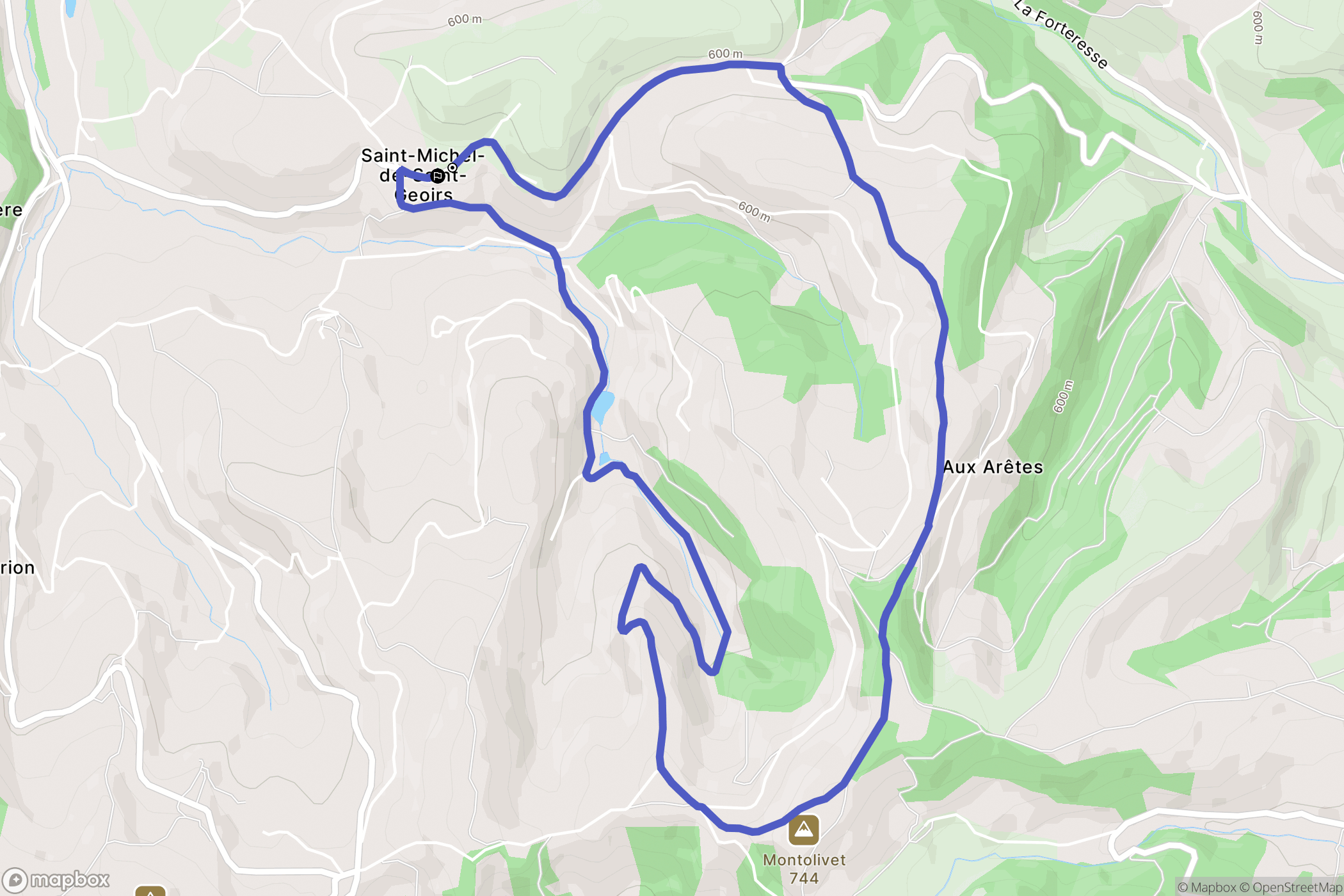 Saint-Michel-de-Saint-Geoirs : carte du parcours de randonnée - France