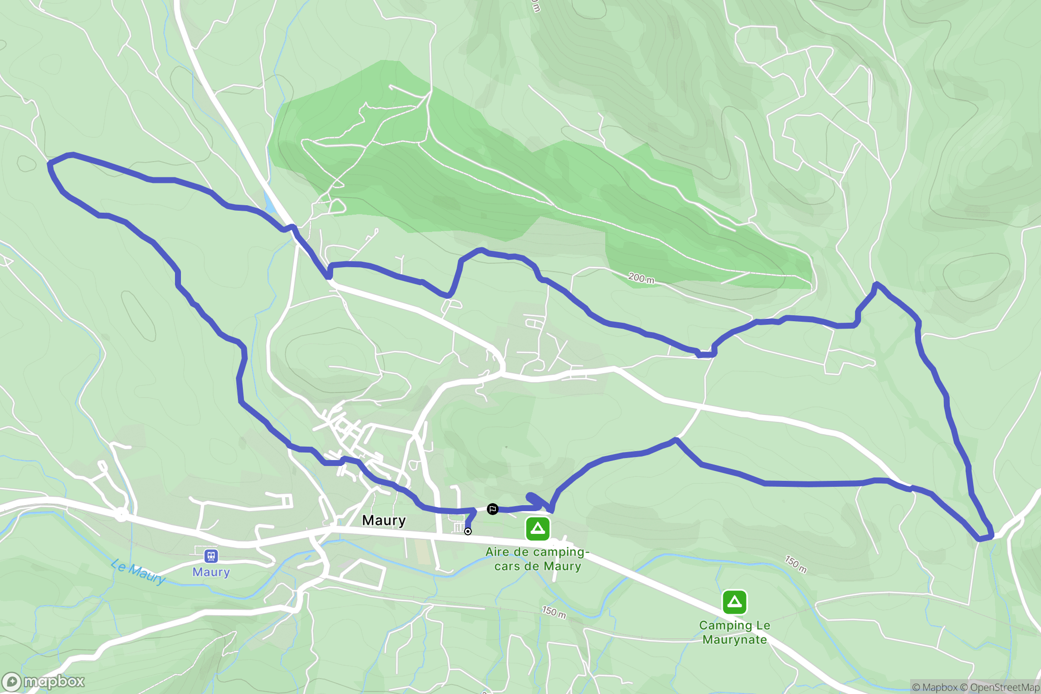 Maury : carte du parcours de randonnée - France