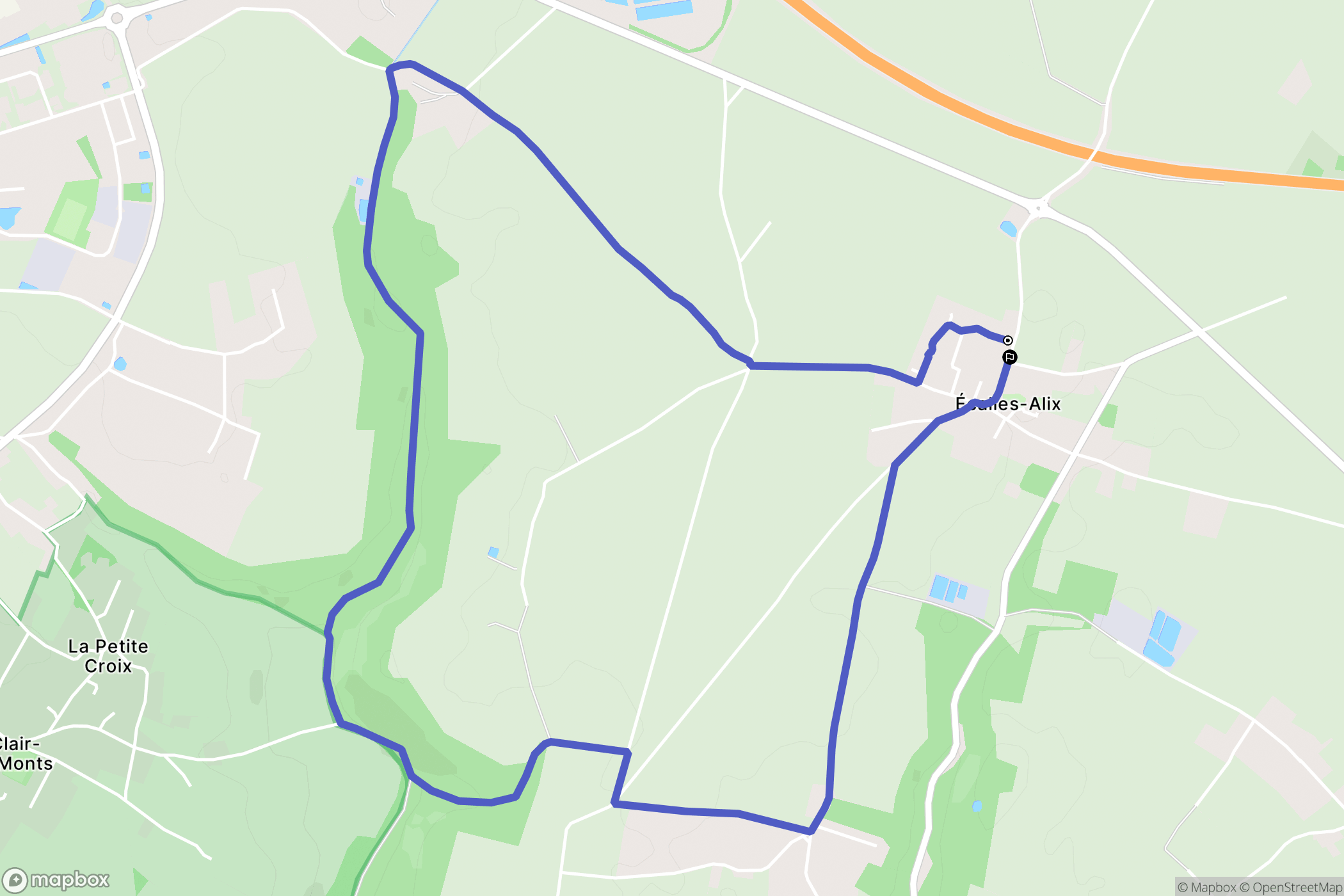 Écalles-Alix : carte du parcours de randonnée - France