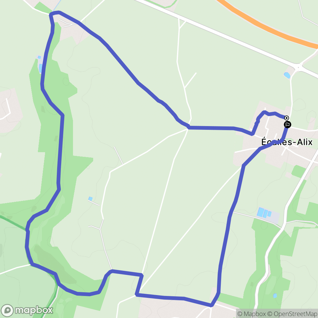 Écalles-Alix : carte du parcours de randonnée - France