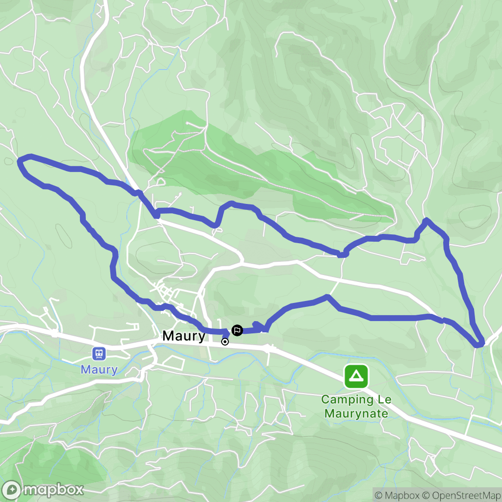 Maury : carte du parcours de randonnée - France