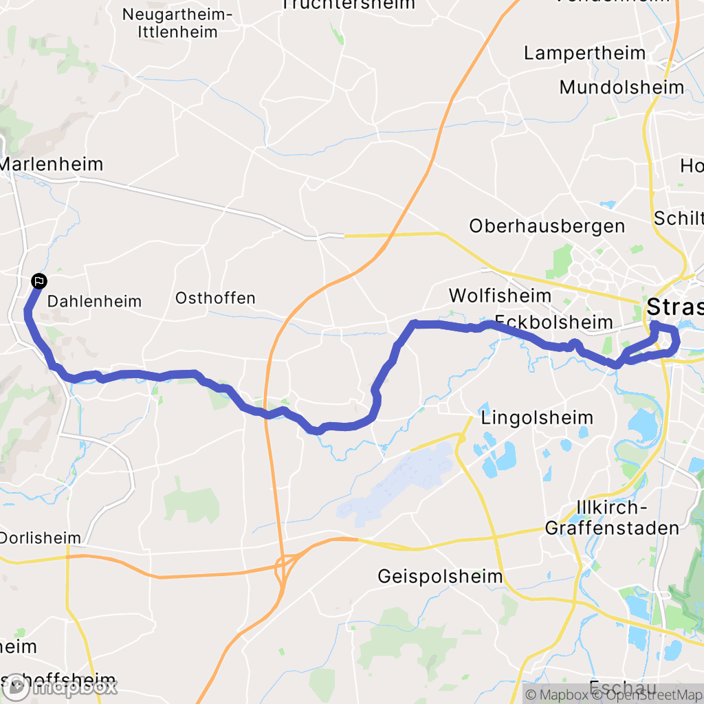 Scharrachbergheim-Irmstett : carte du parcours de randonnée - France