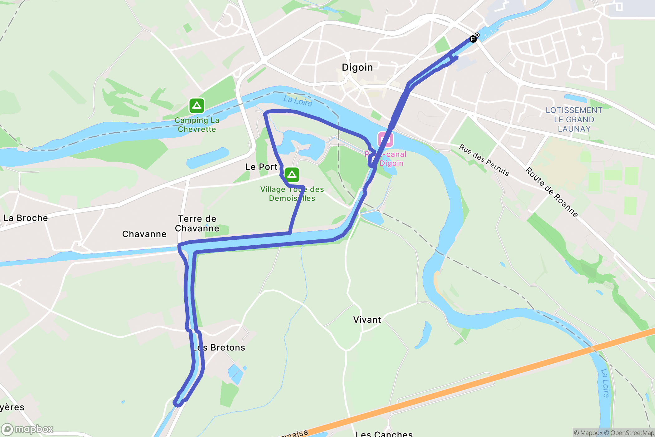 Digoin : carte du parcours de randonnée - France