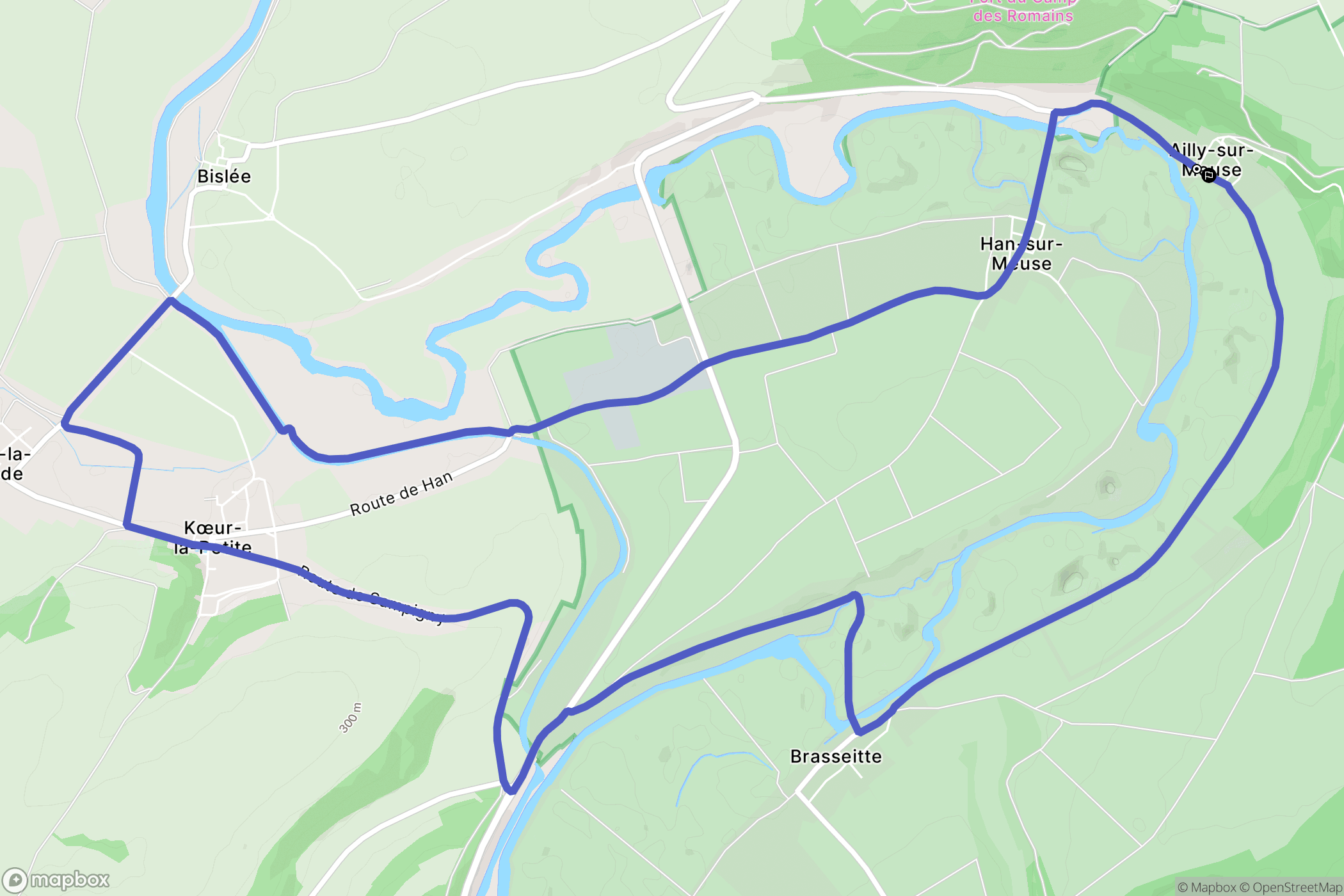 Han-sur-Meuse : carte du parcours de randonnée - France