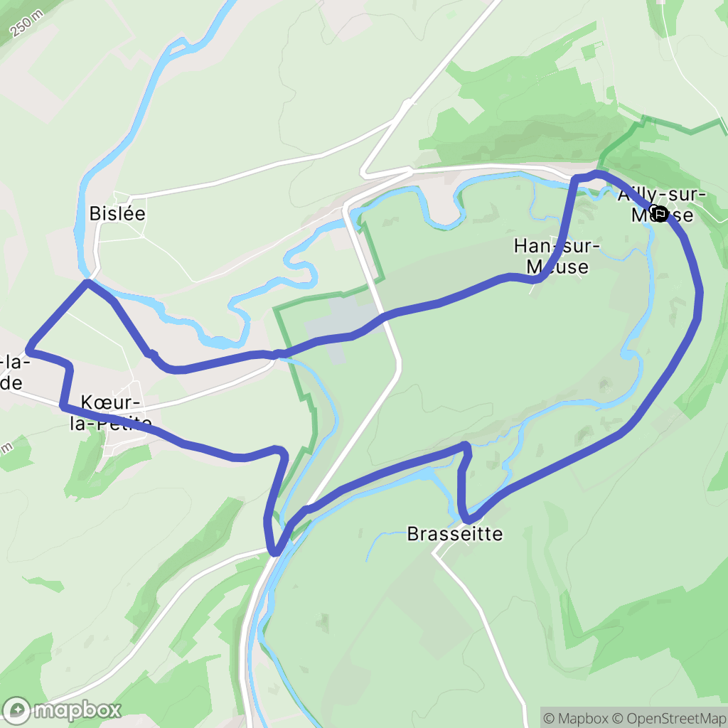 Han-sur-Meuse : carte du parcours de randonnée - France