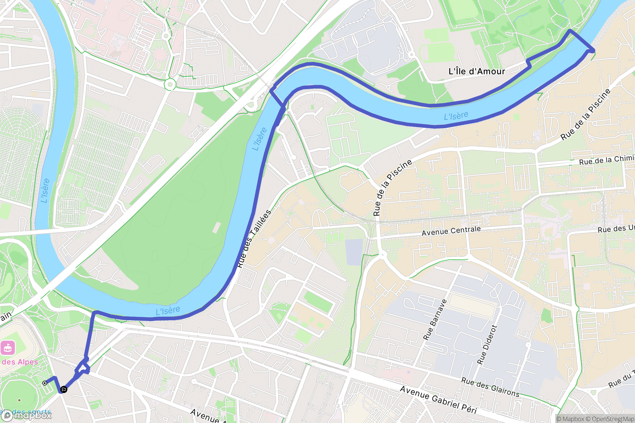 Grenoble : carte du parcours de randonnée - France