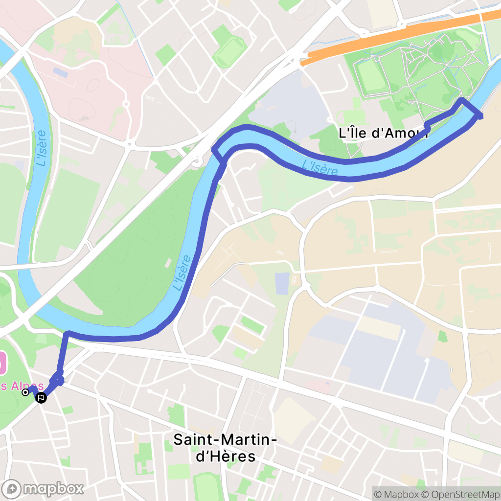 Grenoble : carte du parcours de randonnée - France