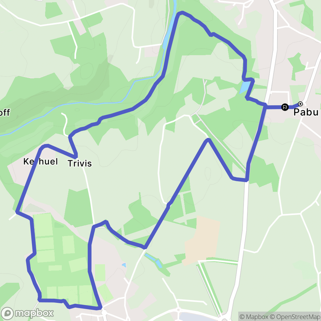Pabu : carte du parcours de randonnée - France