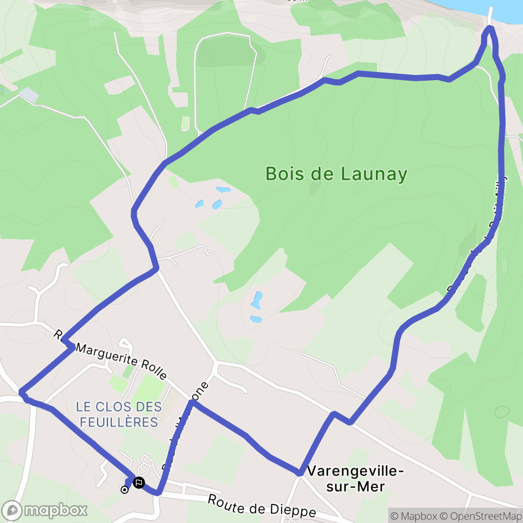 Varengeville-sur-Mer : carte du parcours de randonnée - France