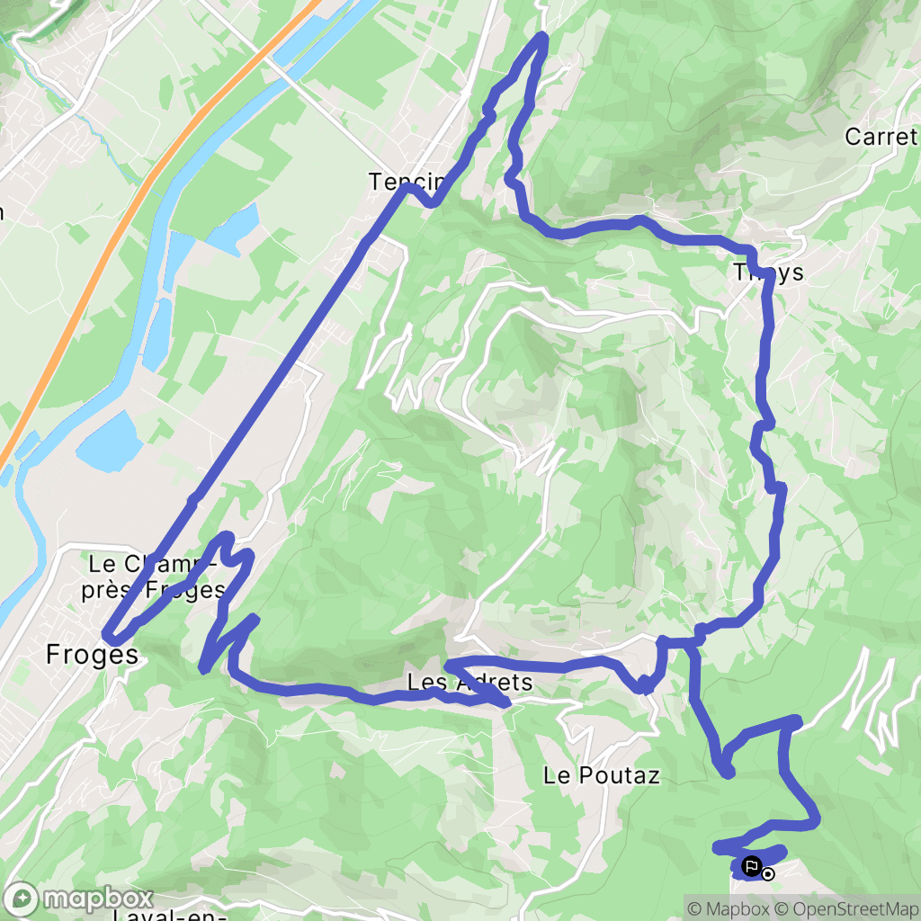 Les Adrets : carte du parcours de randonnée - France