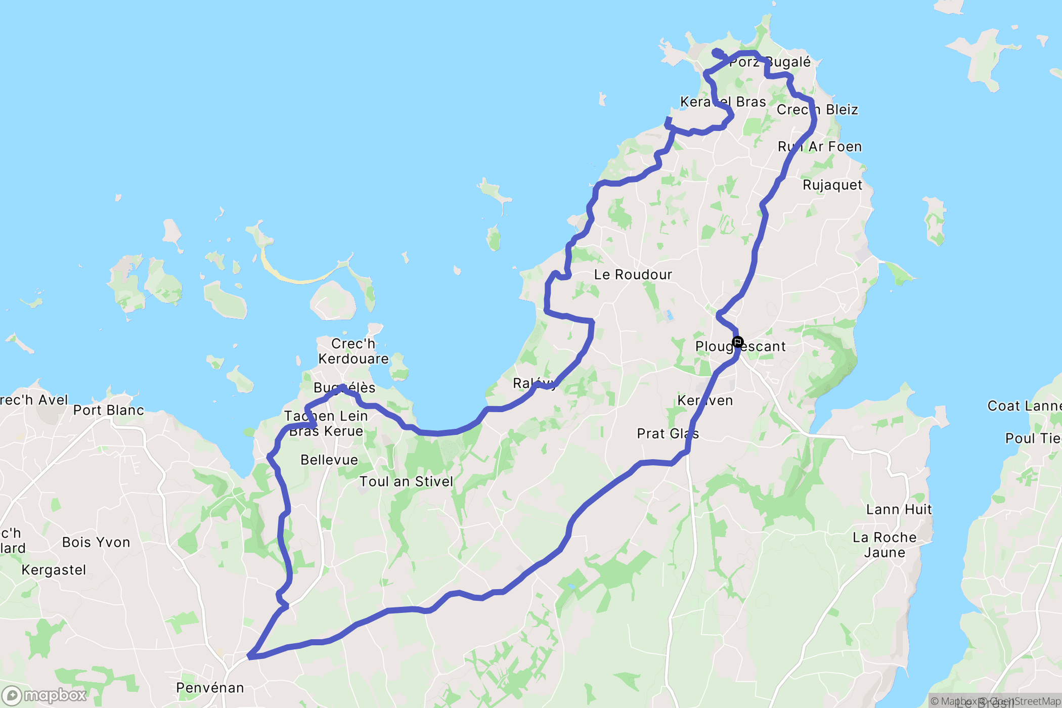 Plougrescant : carte du parcours de randonnée - France