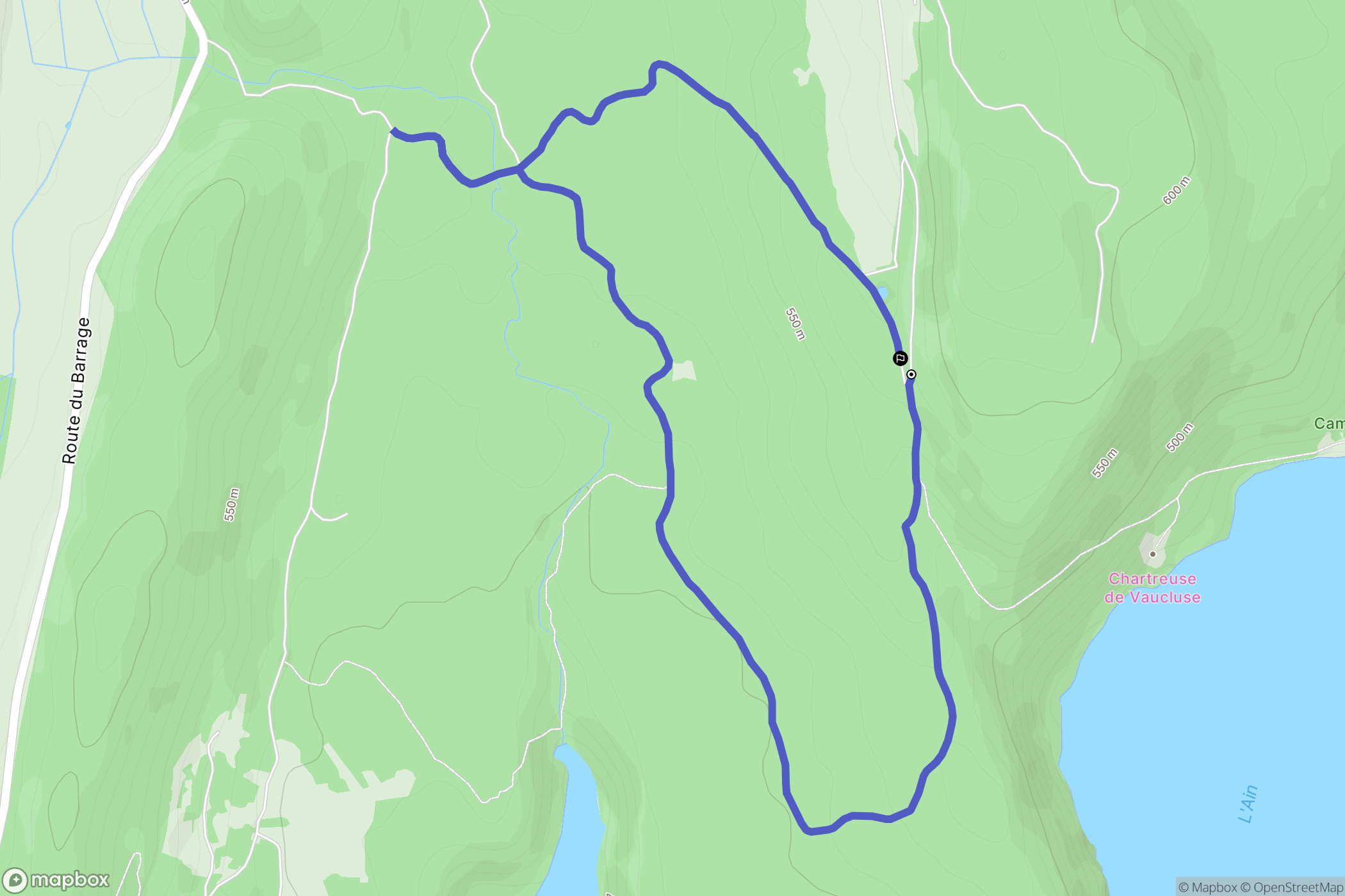 Onoz : carte du parcours de randonnée - France