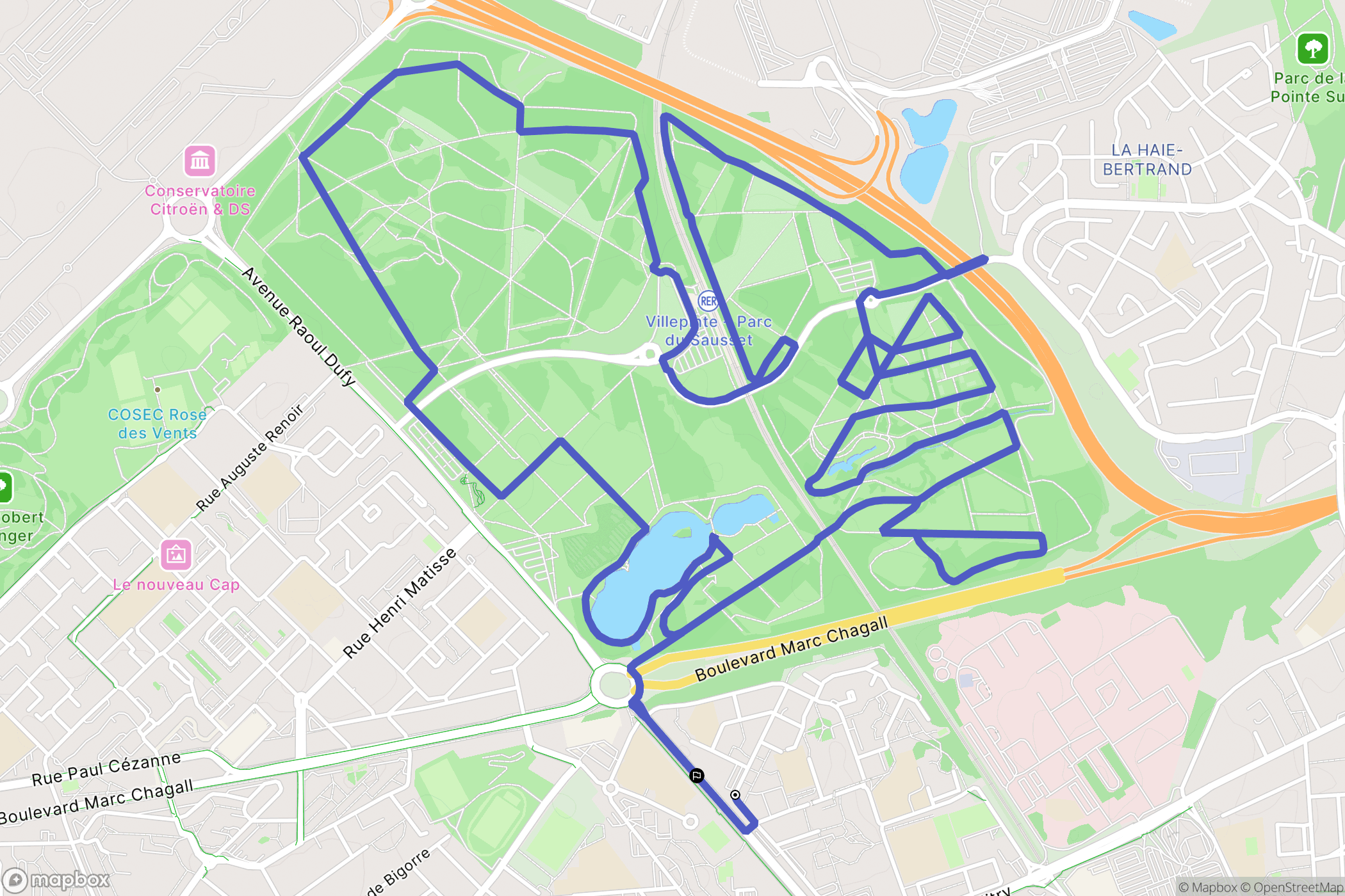Aulnay-sous-Bois : carte du parcours de randonnée - France
