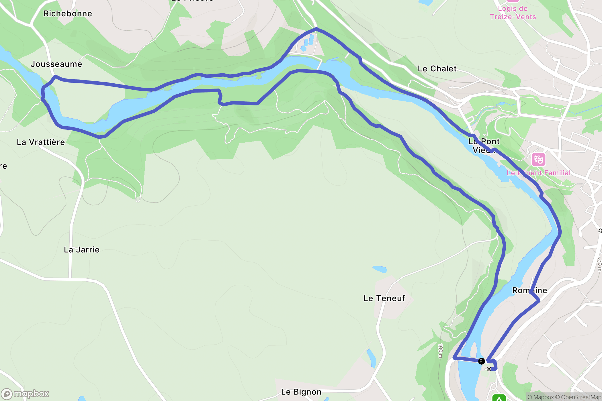 Mortagne-sur-Sèvre : carte du parcours de randonnée - France