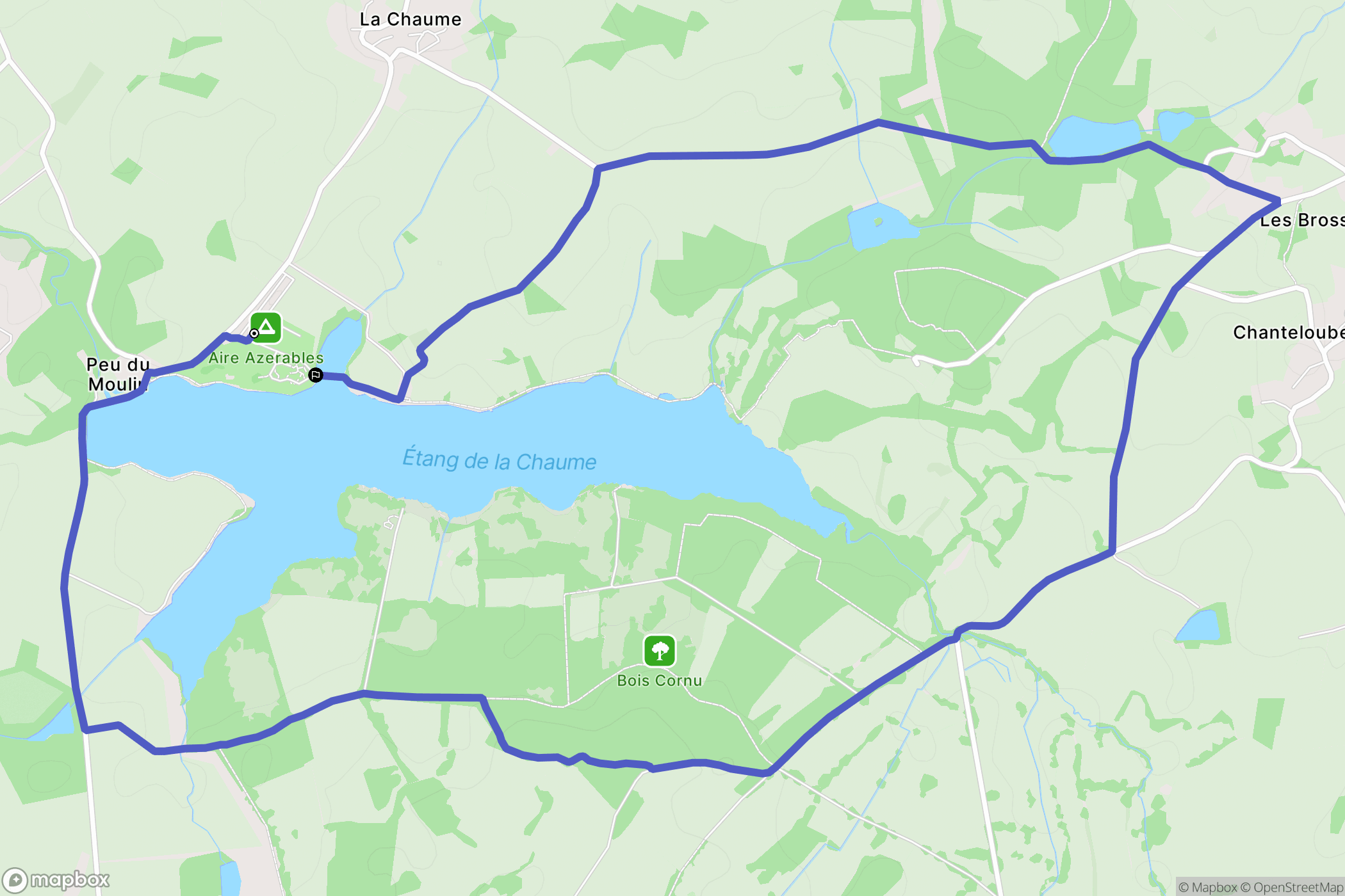 Azerables : carte du parcours de randonnée - France