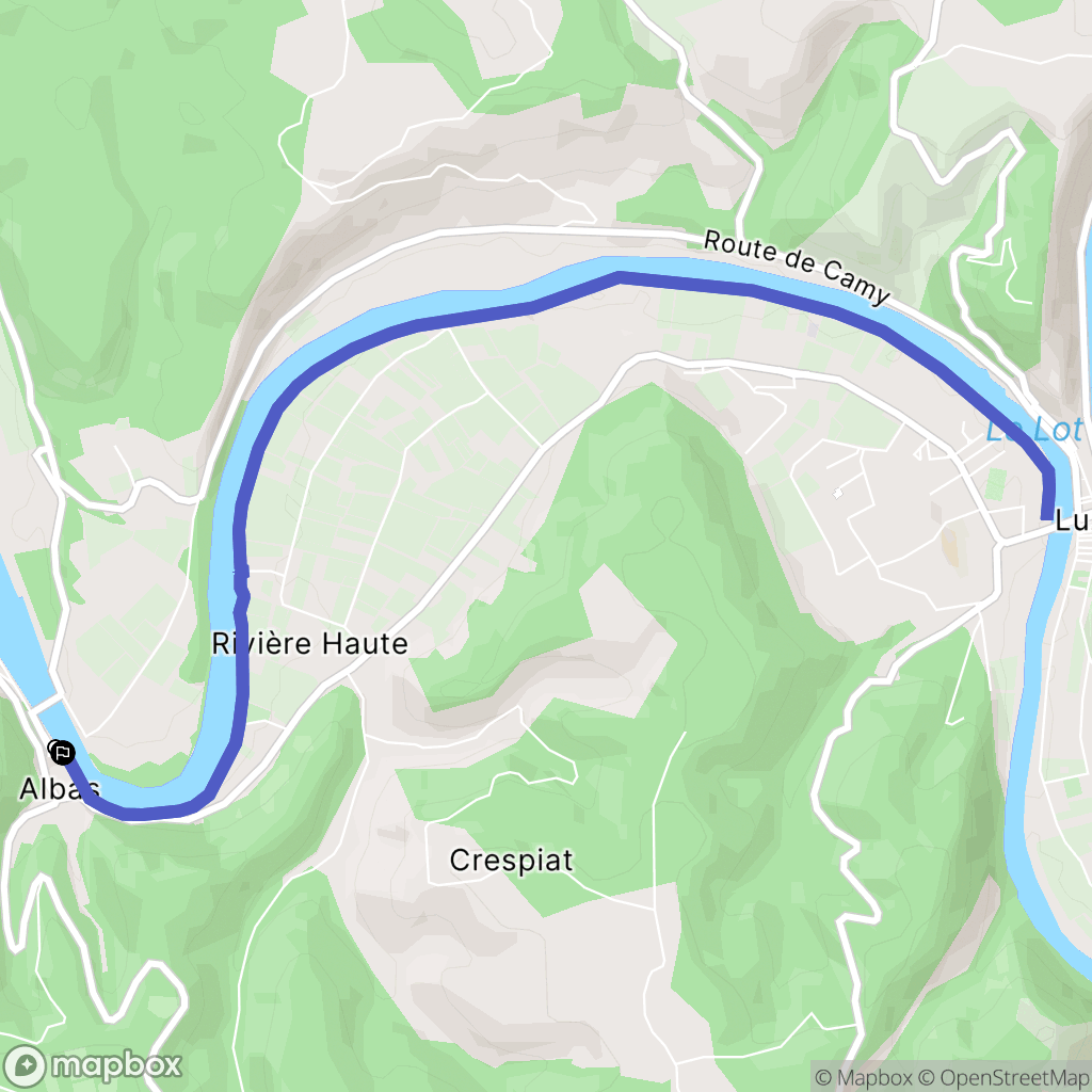 Albas : carte du parcours de randonnée - France