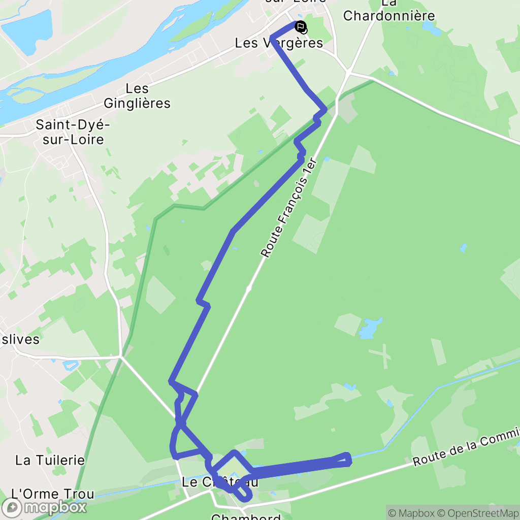 Muides-sur-Loire : carte du parcours de randonnée - France