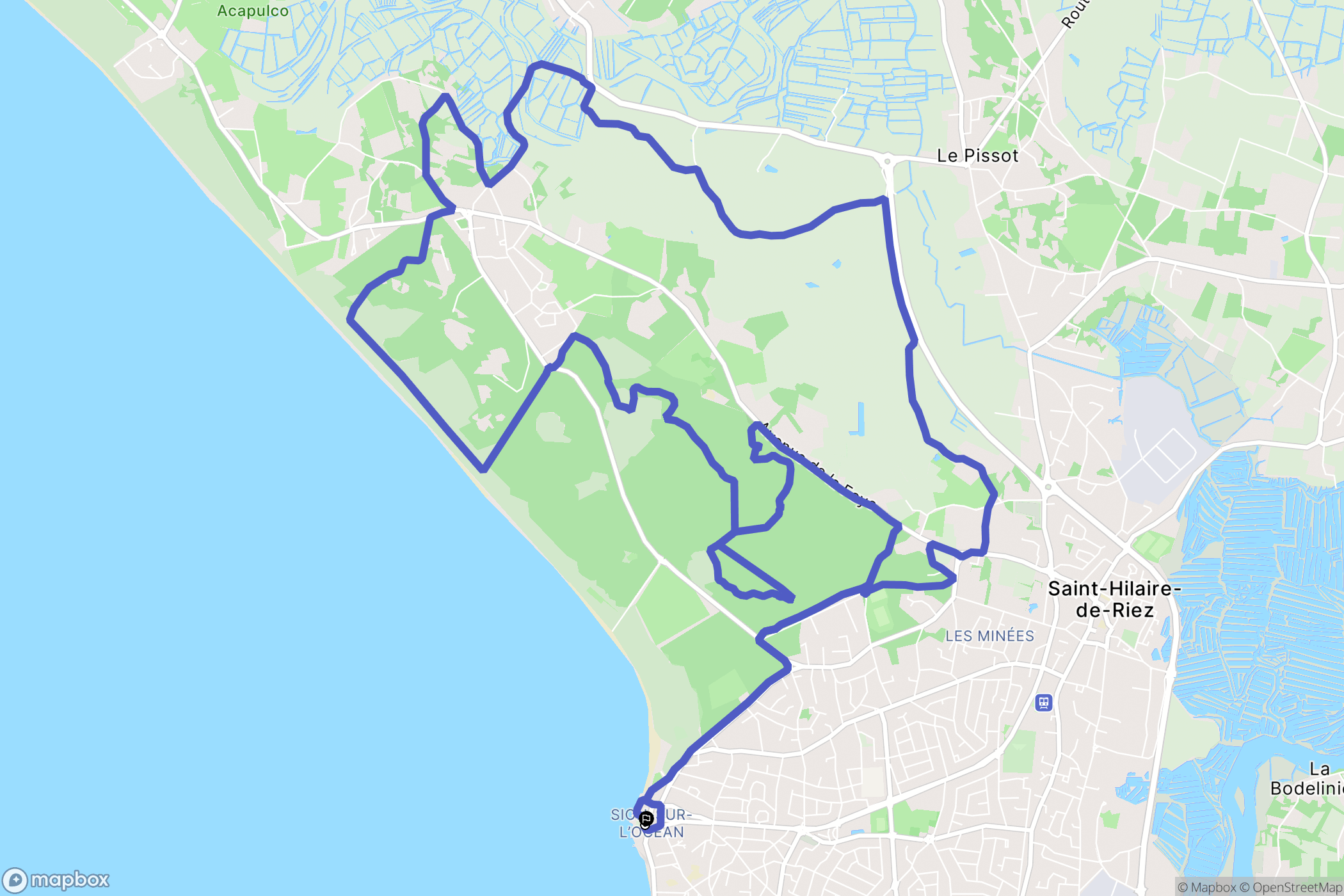 Saint-Hilaire-de-Riez : carte du parcours de randonnée - France