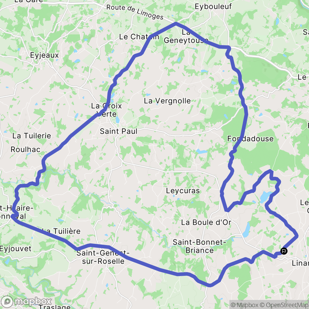 Linards : carte du parcours de randonnée - France