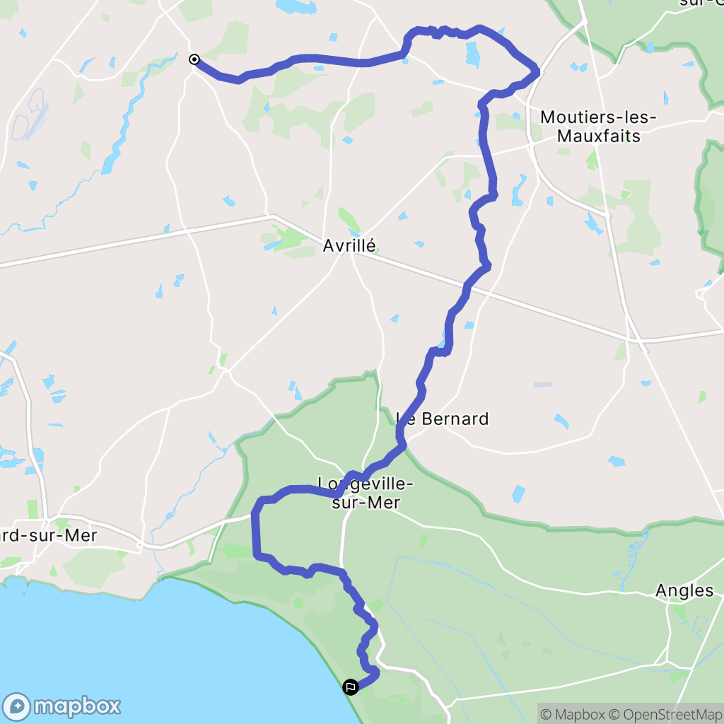 Poiroux : carte du parcours de randonnée - France
