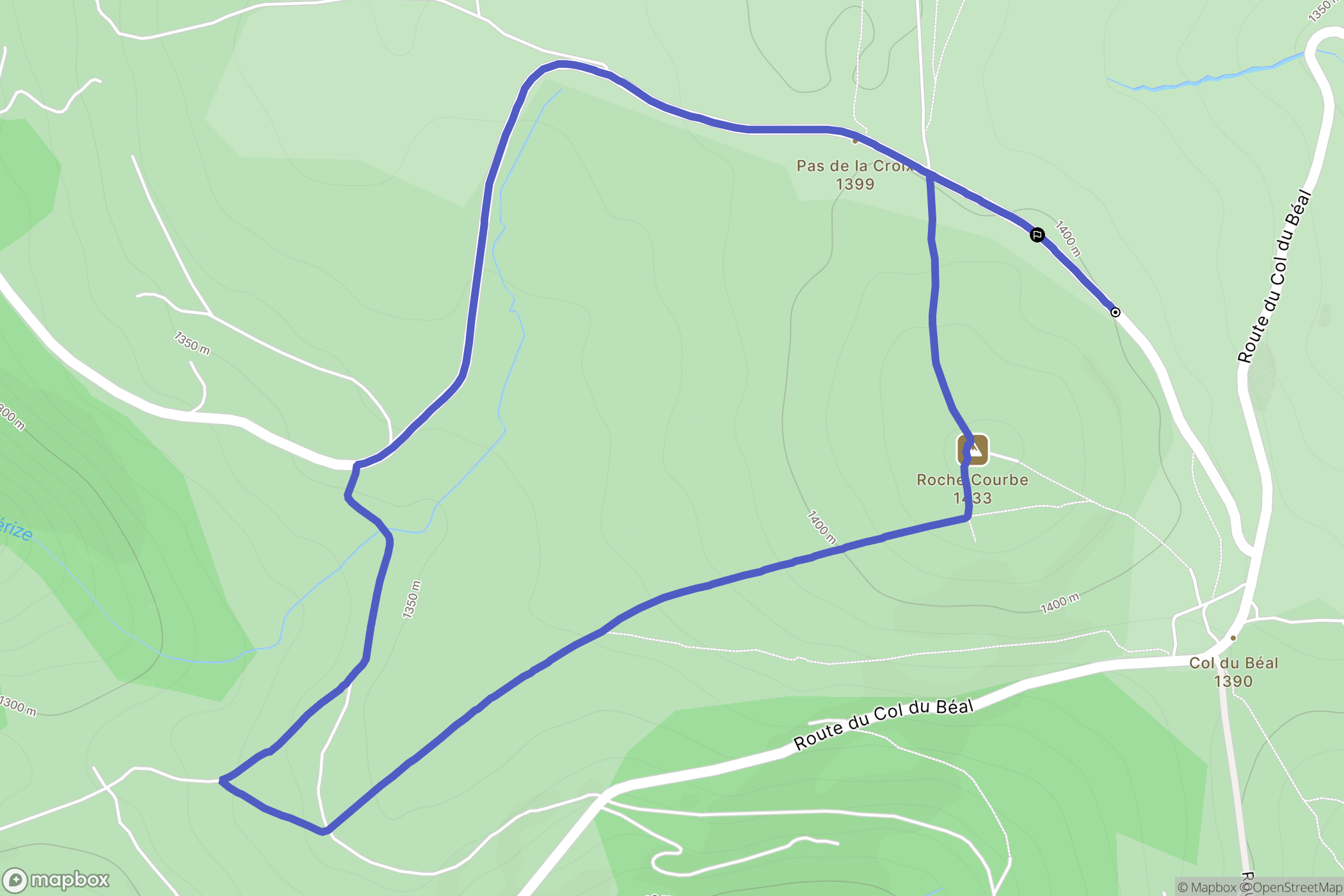Saint-Pierre-la-Bourlhonne : carte du parcours de randonnée - France