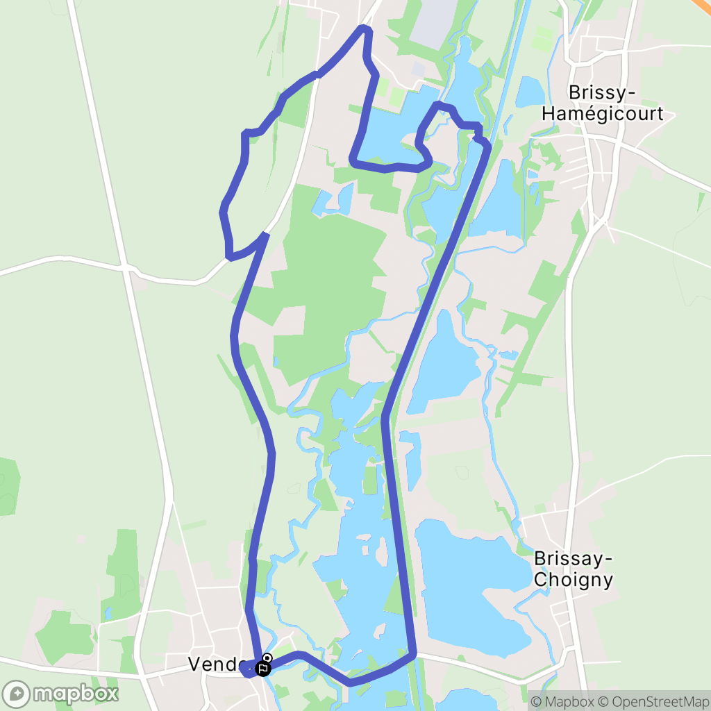 Vendeuil : carte du parcours de randonnée - France