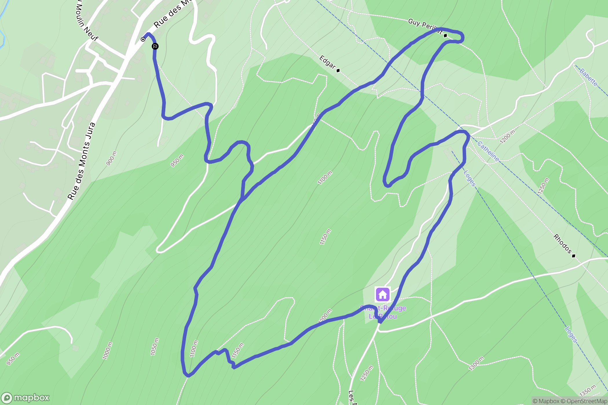 Lélex : carte du parcours de randonnée - France
