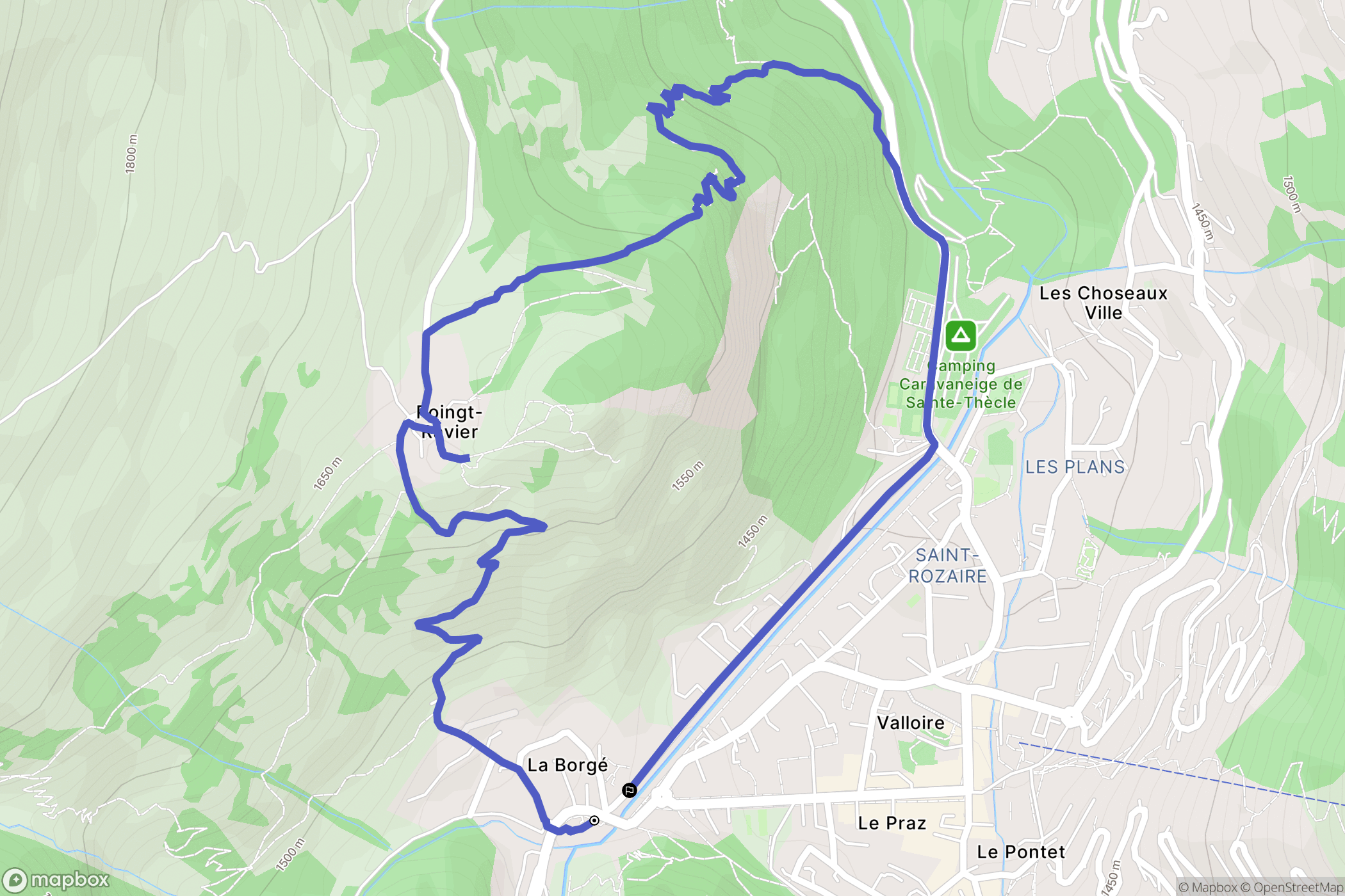 Valloire : carte du parcours de randonnée - France