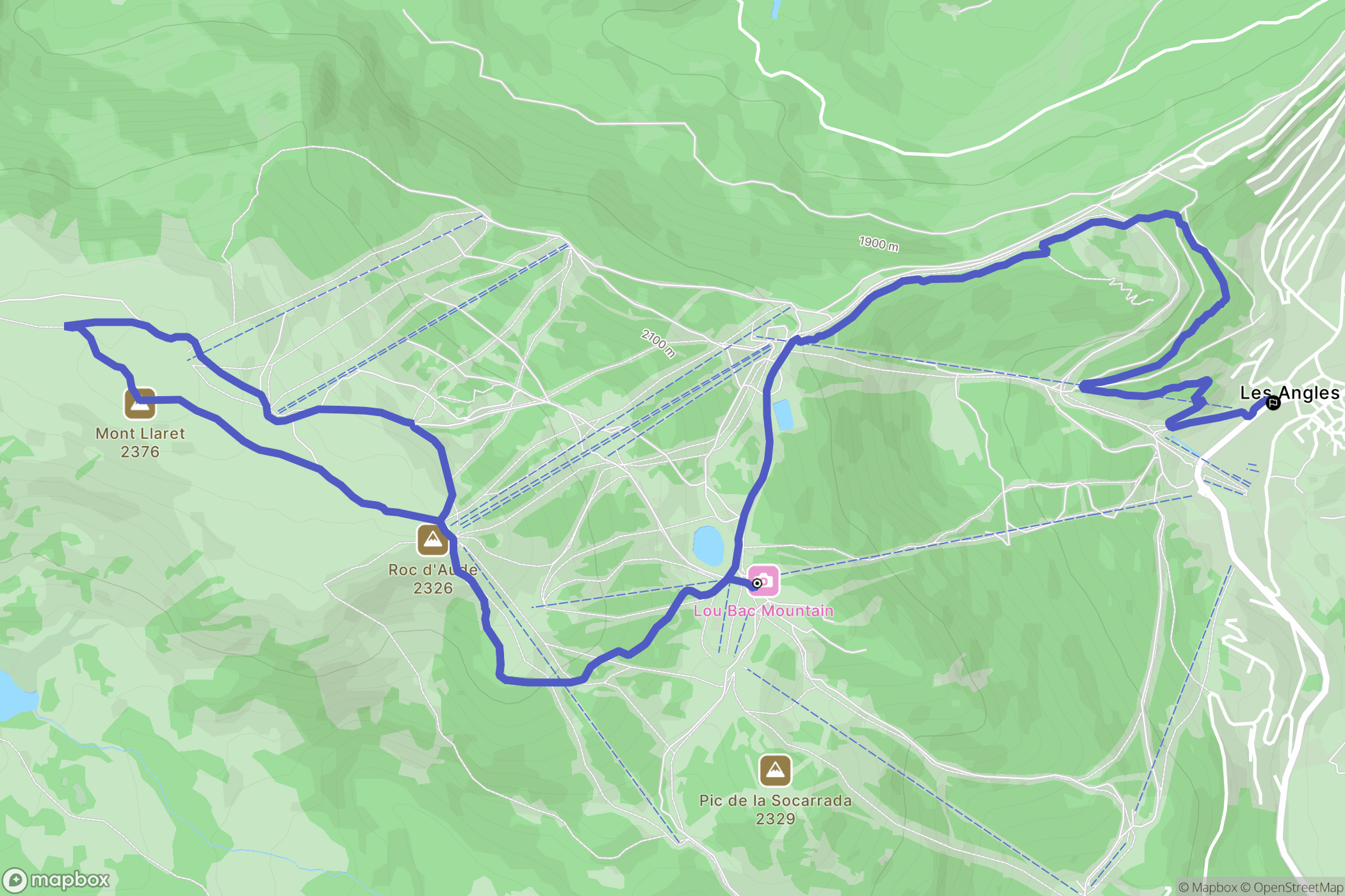 Les Angles : carte du parcours de randonnée - France