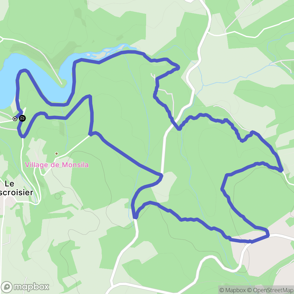 Laurière : carte du parcours de randonnée - France