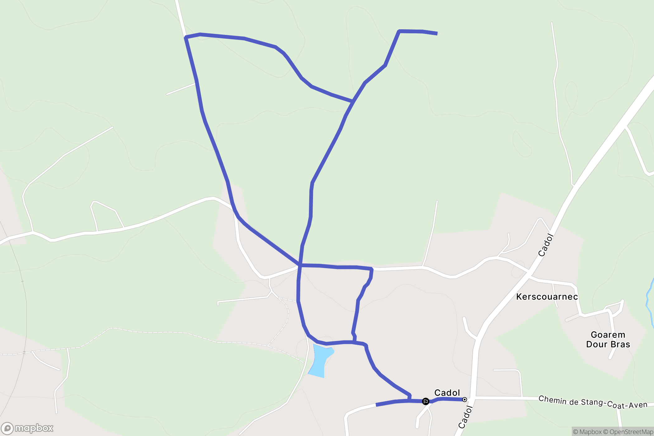 Melgven : carte du parcours de randonnée - France