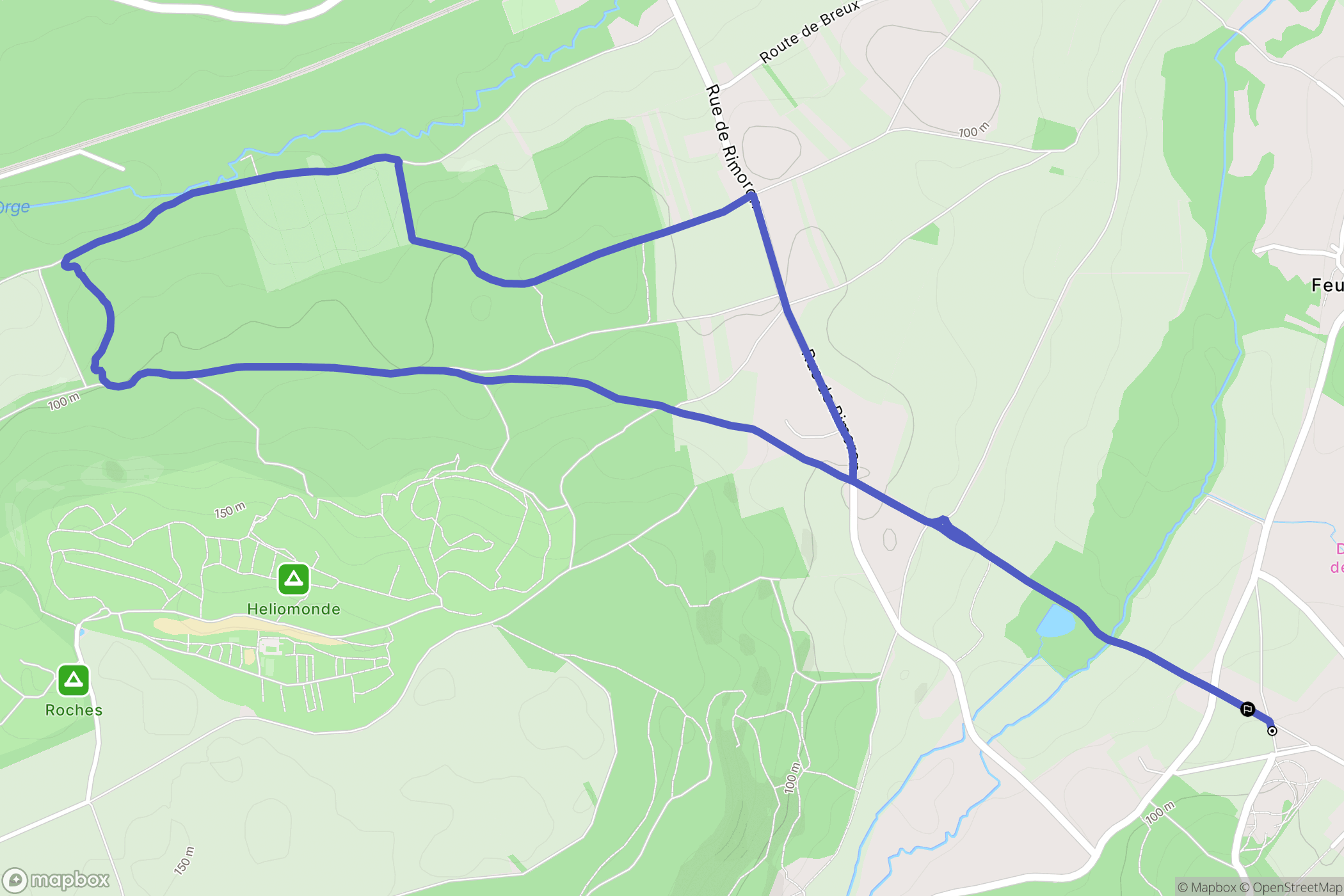 Saint-Sulpice-de-Favières : carte du parcours de randonnée - France
