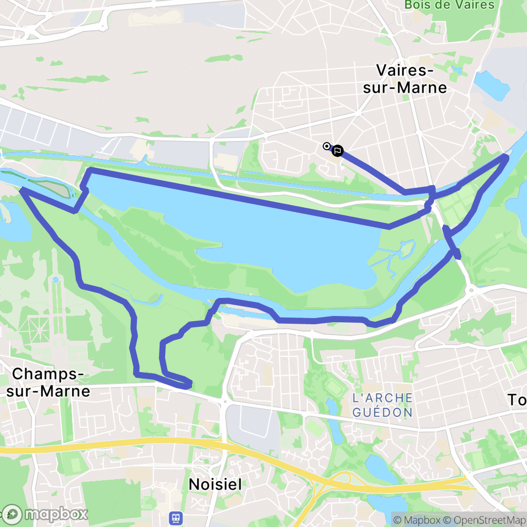Vaires-sur-Marne : carte du parcours de randonnée - France
