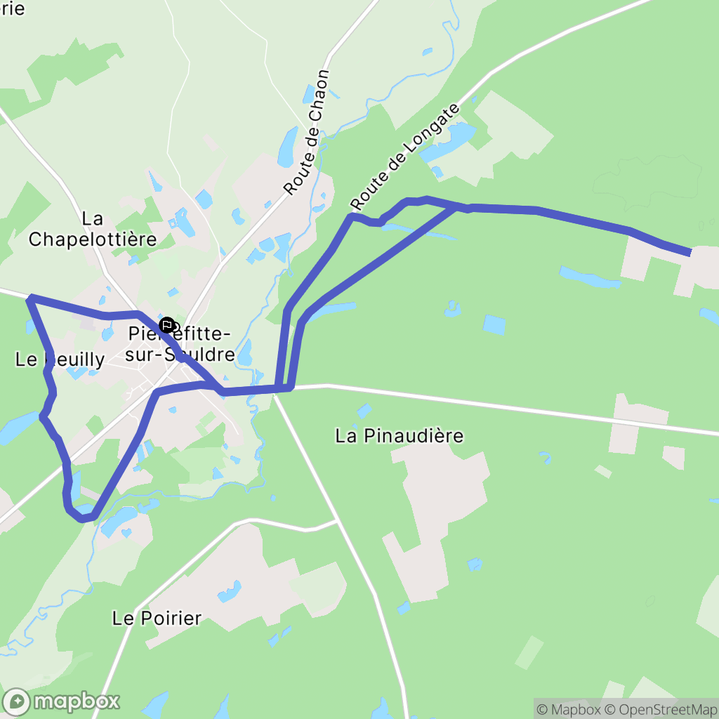 Pierrefitte-sur-Sauldre : carte du parcours de randonnée - France