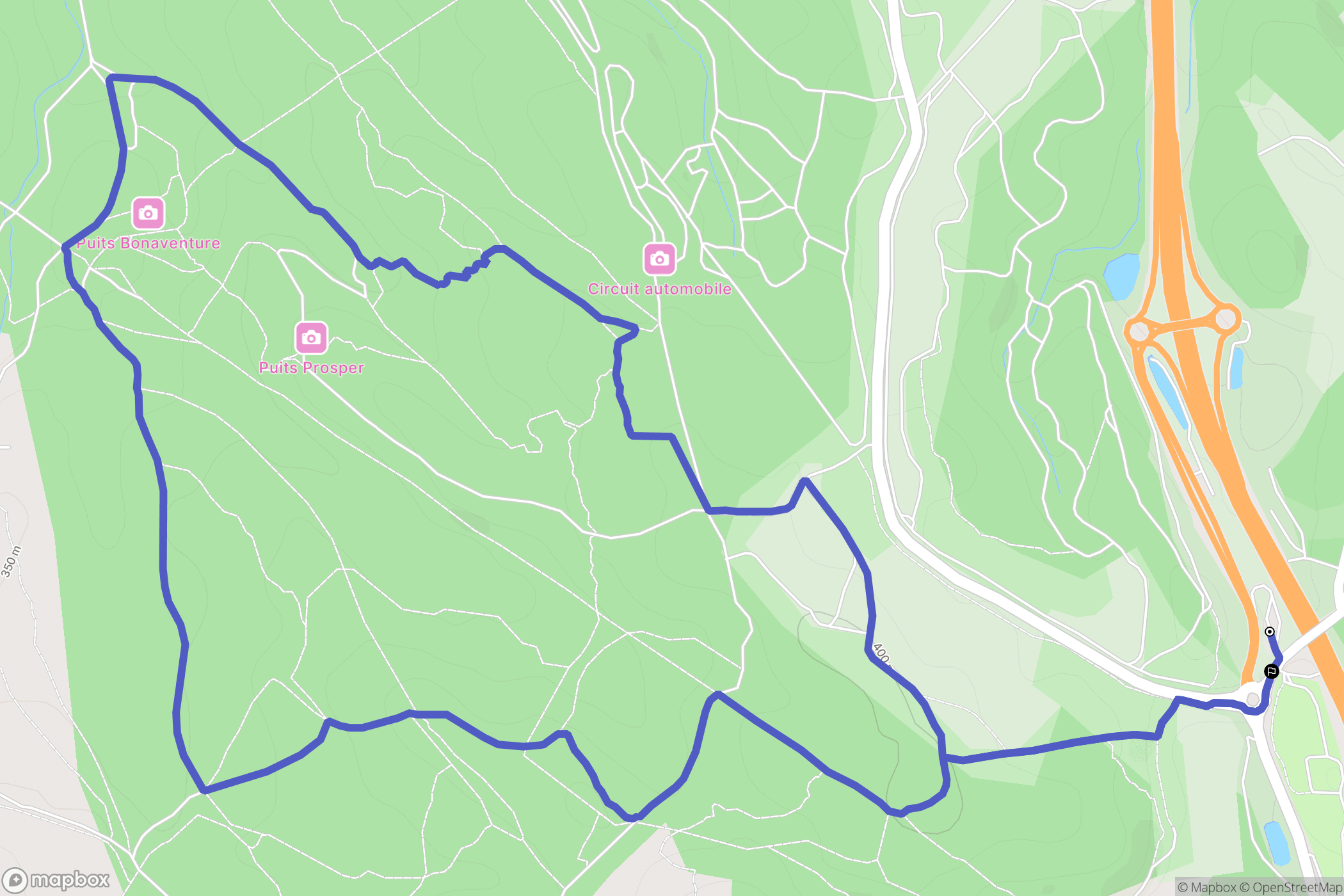 Belcodène : carte du parcours de randonnée - France