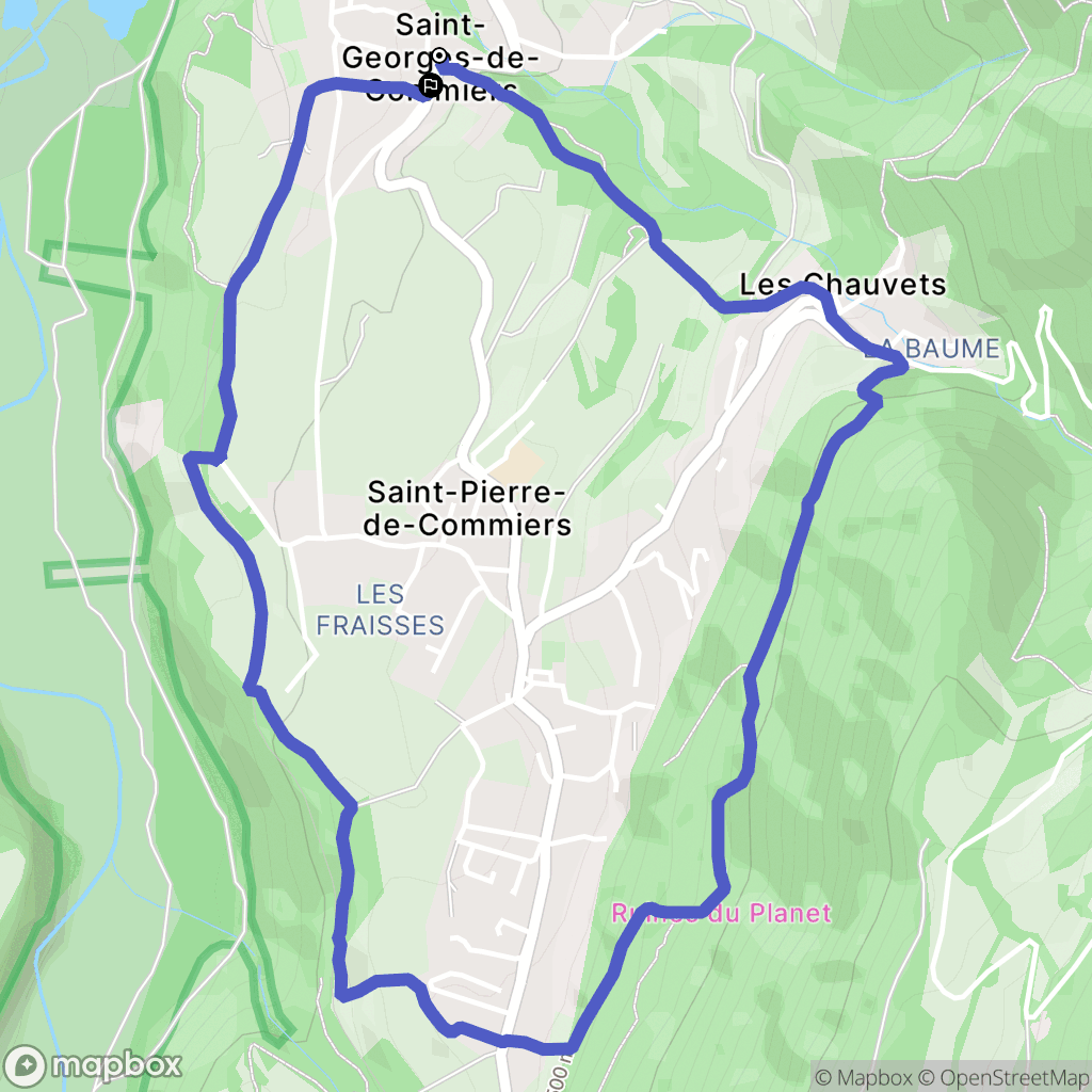 Saint-Georges-de-Commiers : carte du parcours de randonnée - France