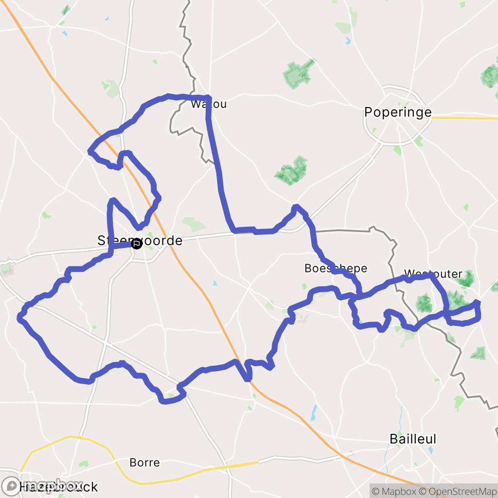 Steenvoorde : carte du parcours de randonnée - France