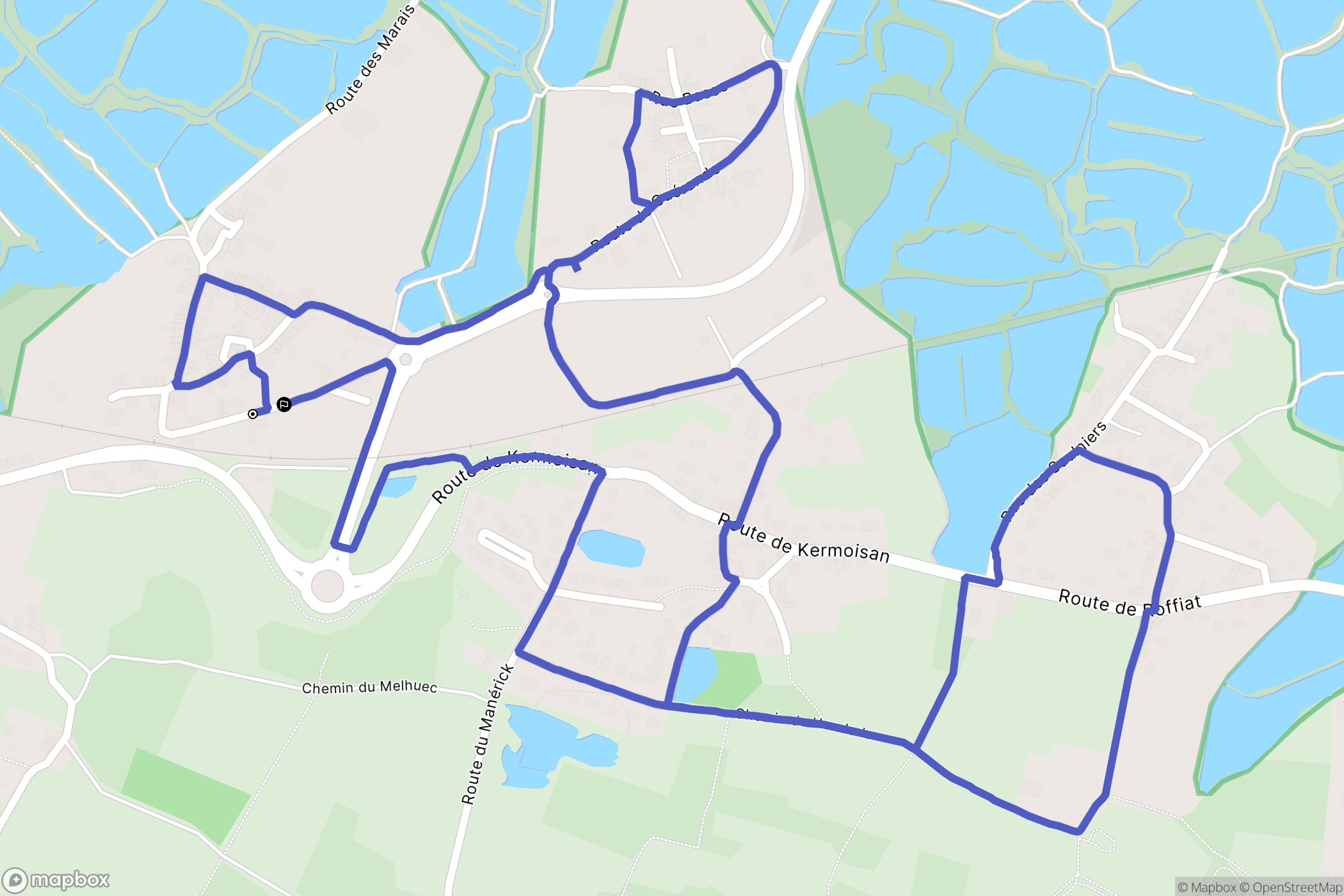 Batz-sur-Mer : carte du parcours de randonnée - France