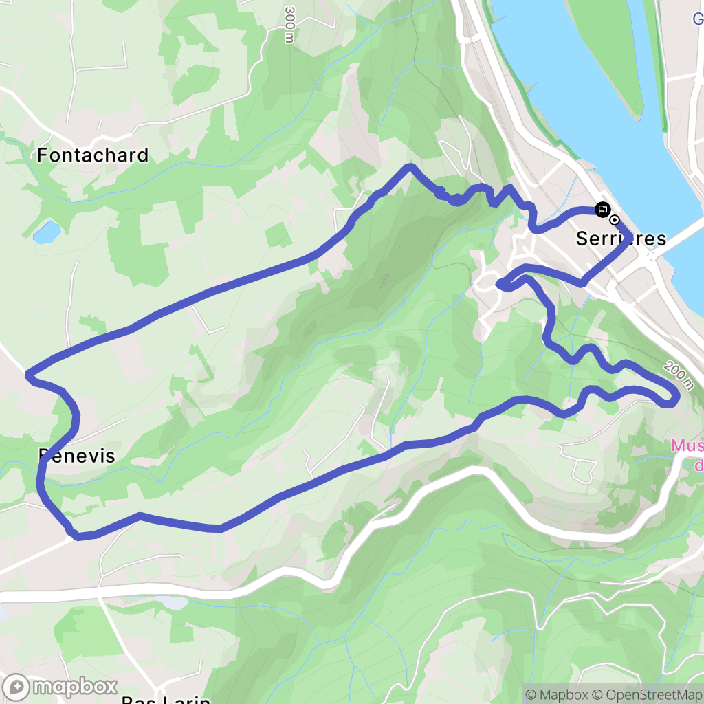 Serrières : carte du parcours de randonnée - France