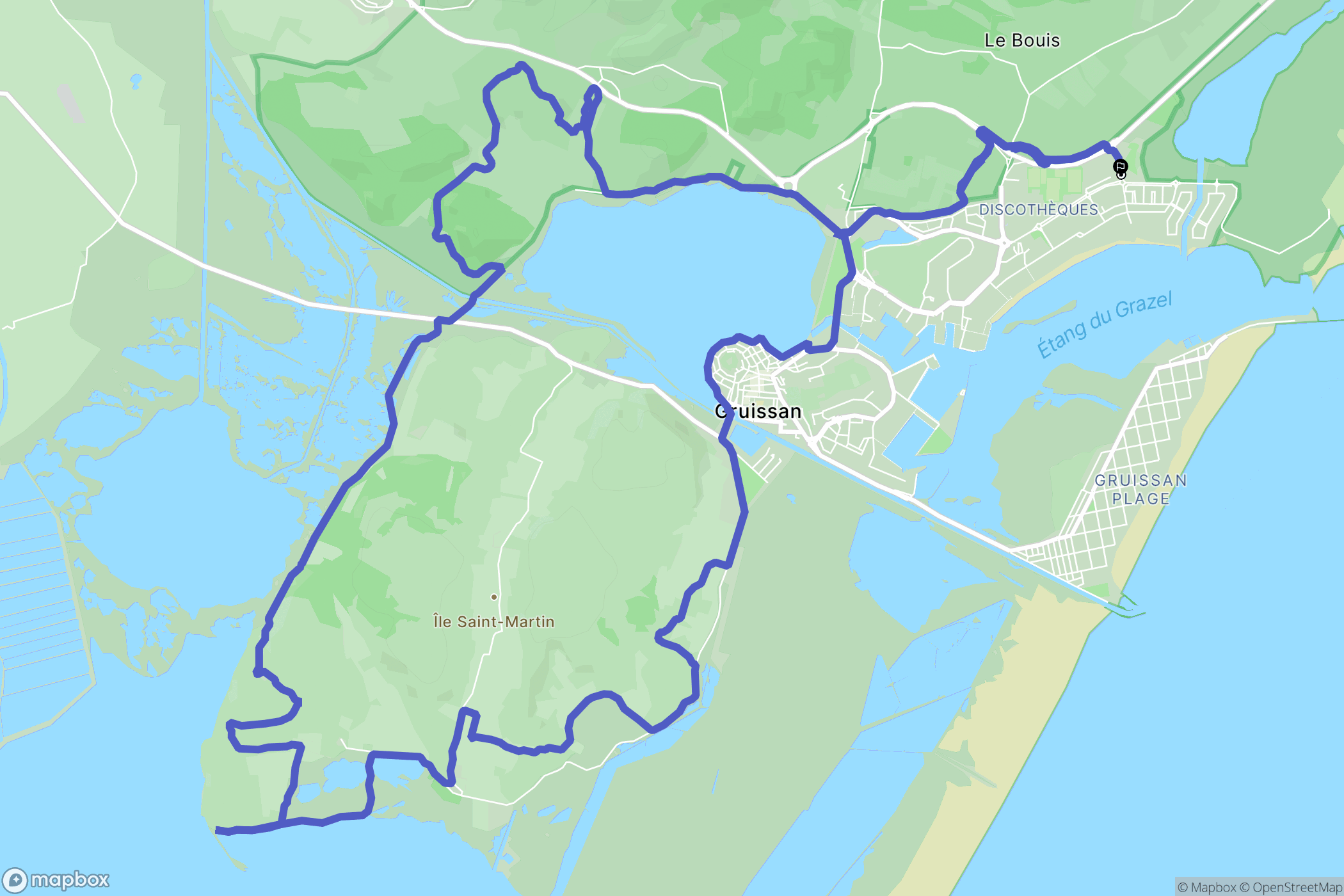 Gruissan : carte du parcours de randonnée - France