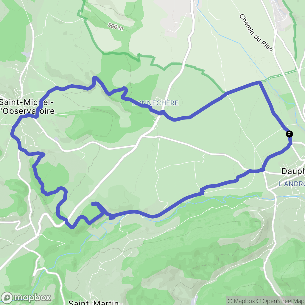 Dauphin : carte du parcours de randonnée - France