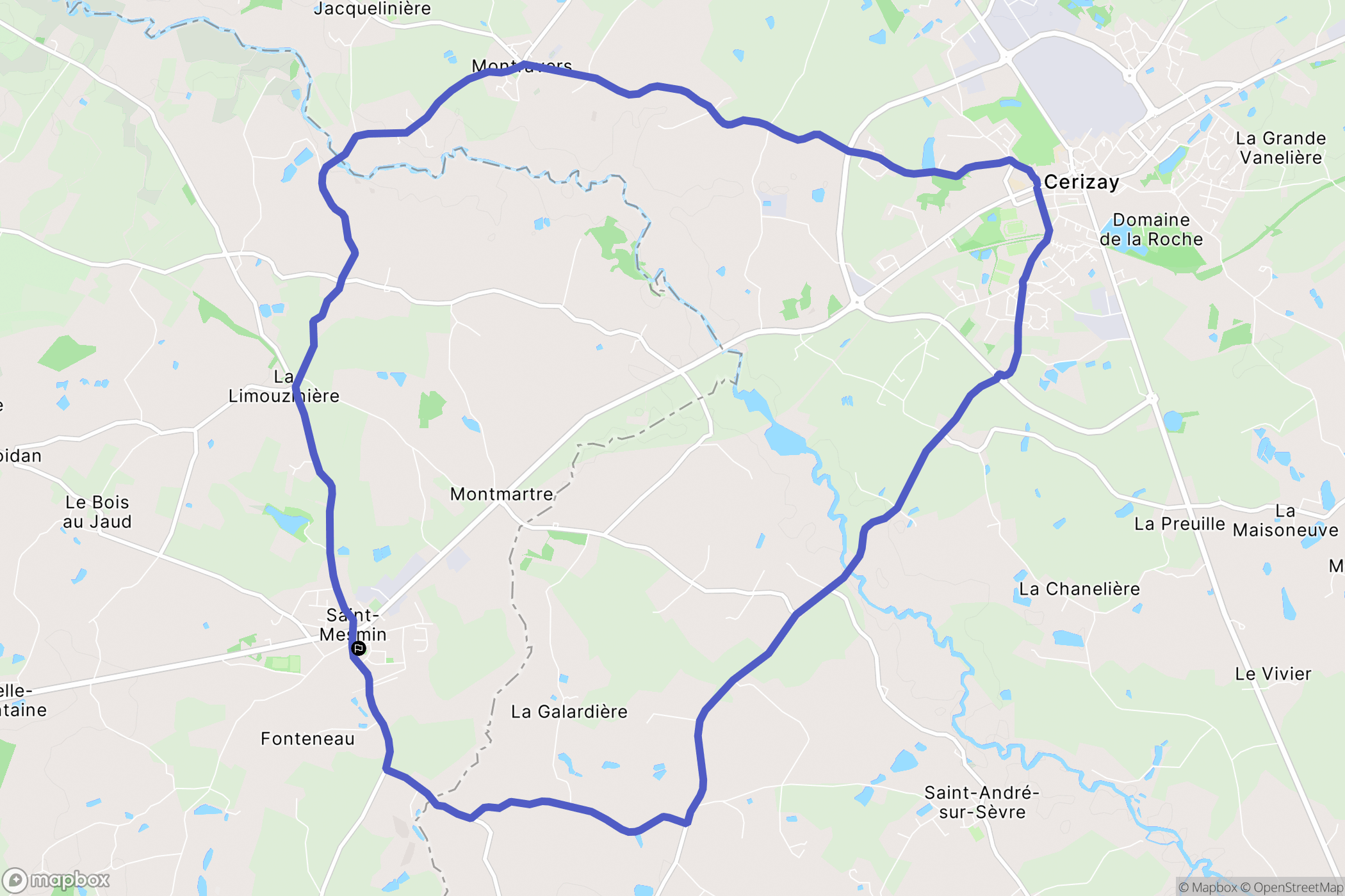 Saint-Mesmin : carte du parcours de randonnée - France