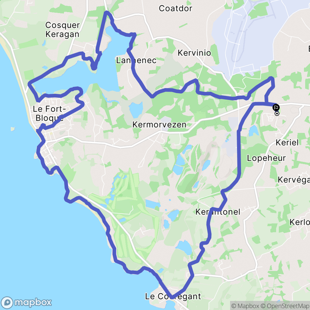 Ploemeur : carte du parcours de randonnée - France