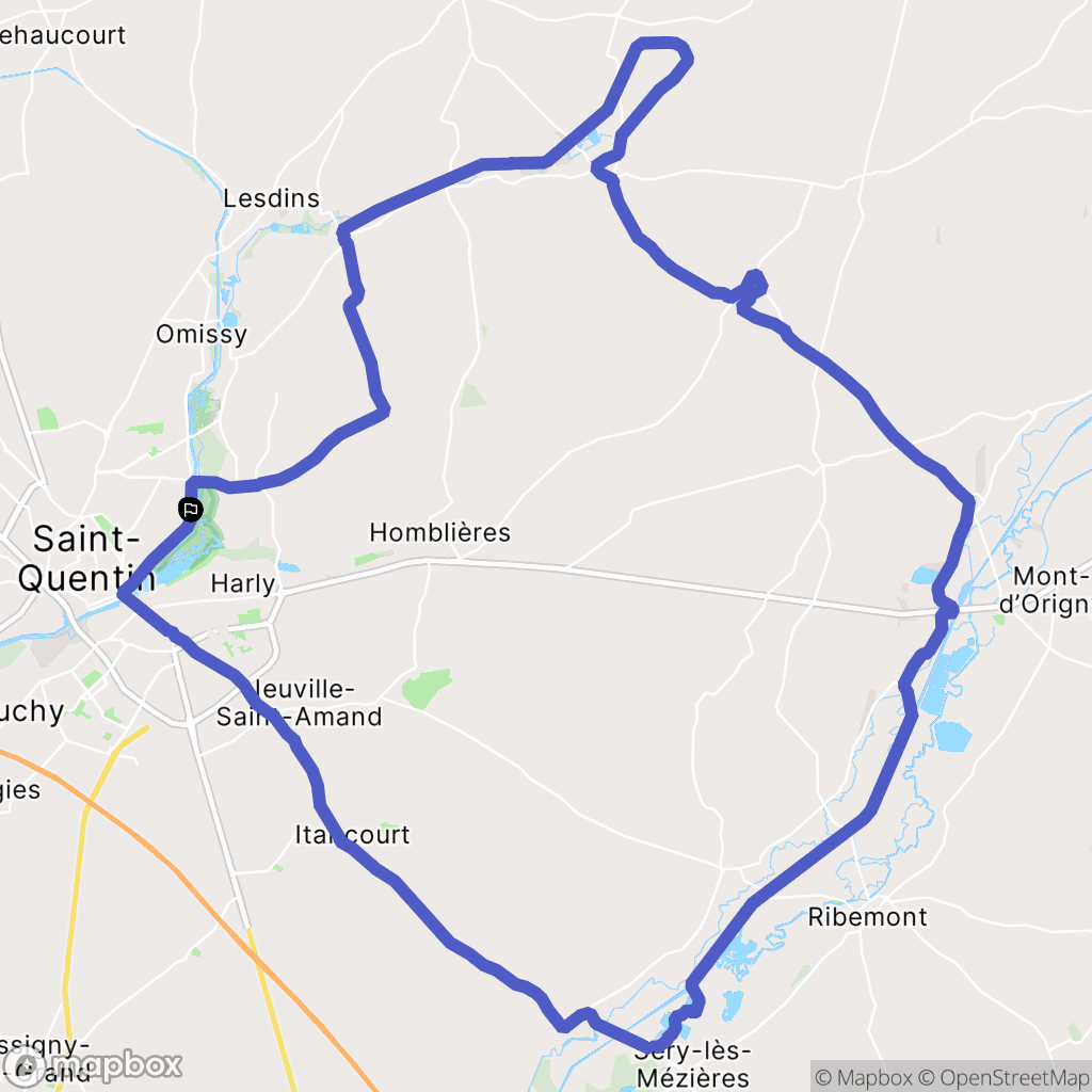 Saint-Quentin : carte du parcours de randonnée - France