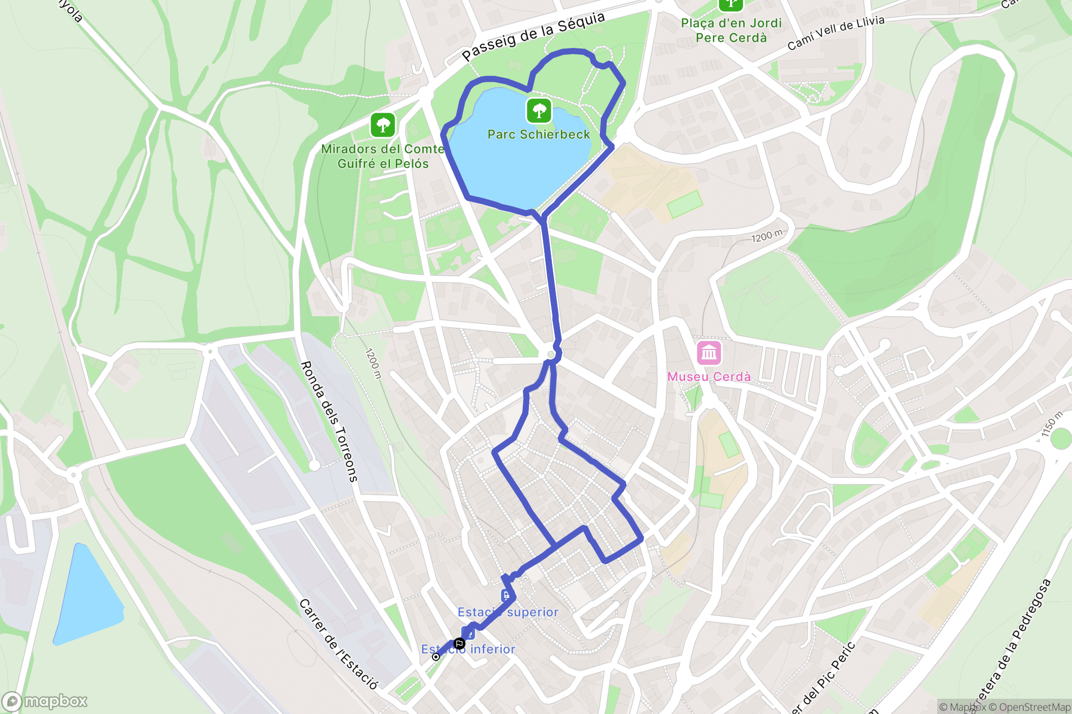 Puigcerdà : carte du parcours de randonnée - Spain