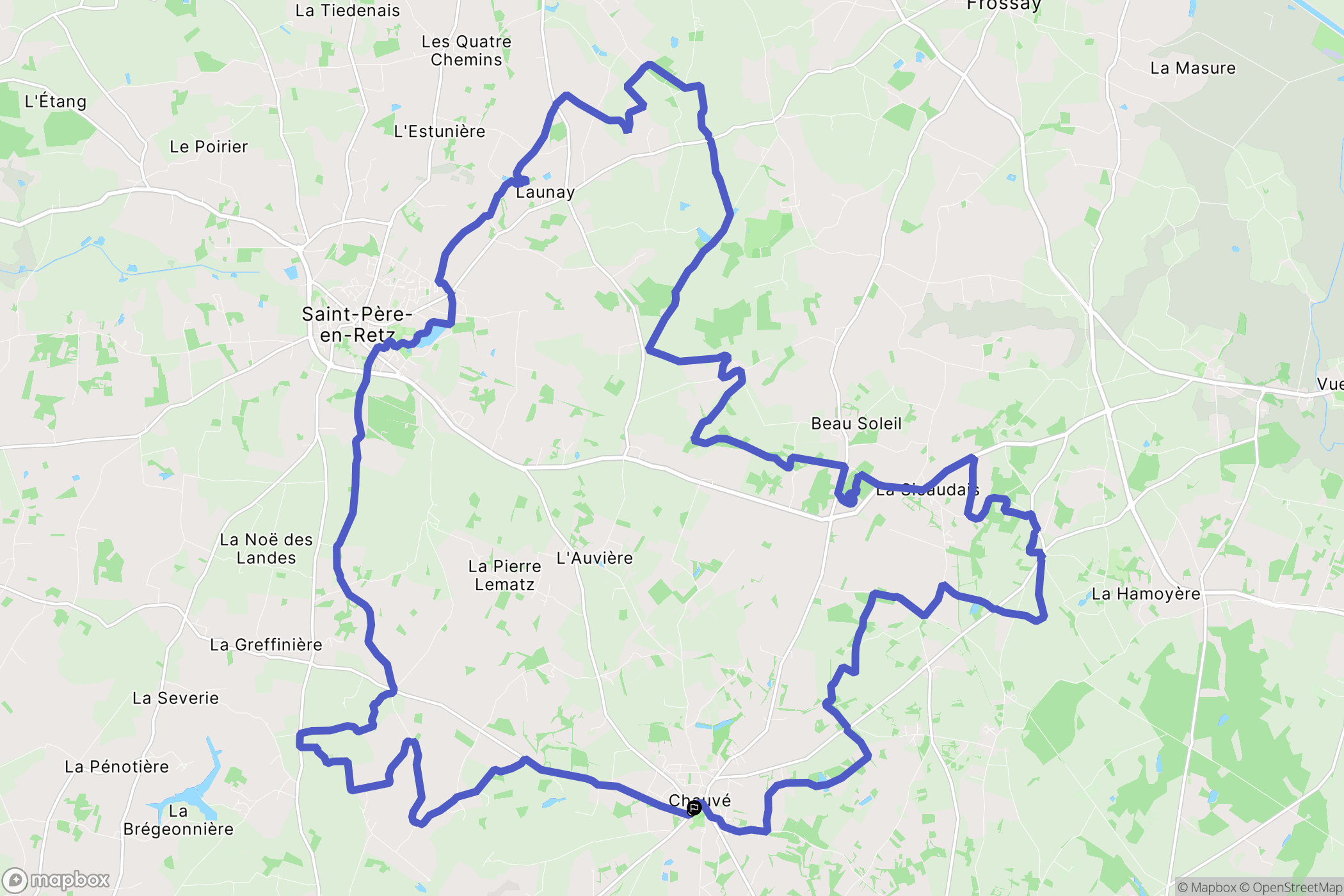 Chauve : carte du parcours de randonnée - France