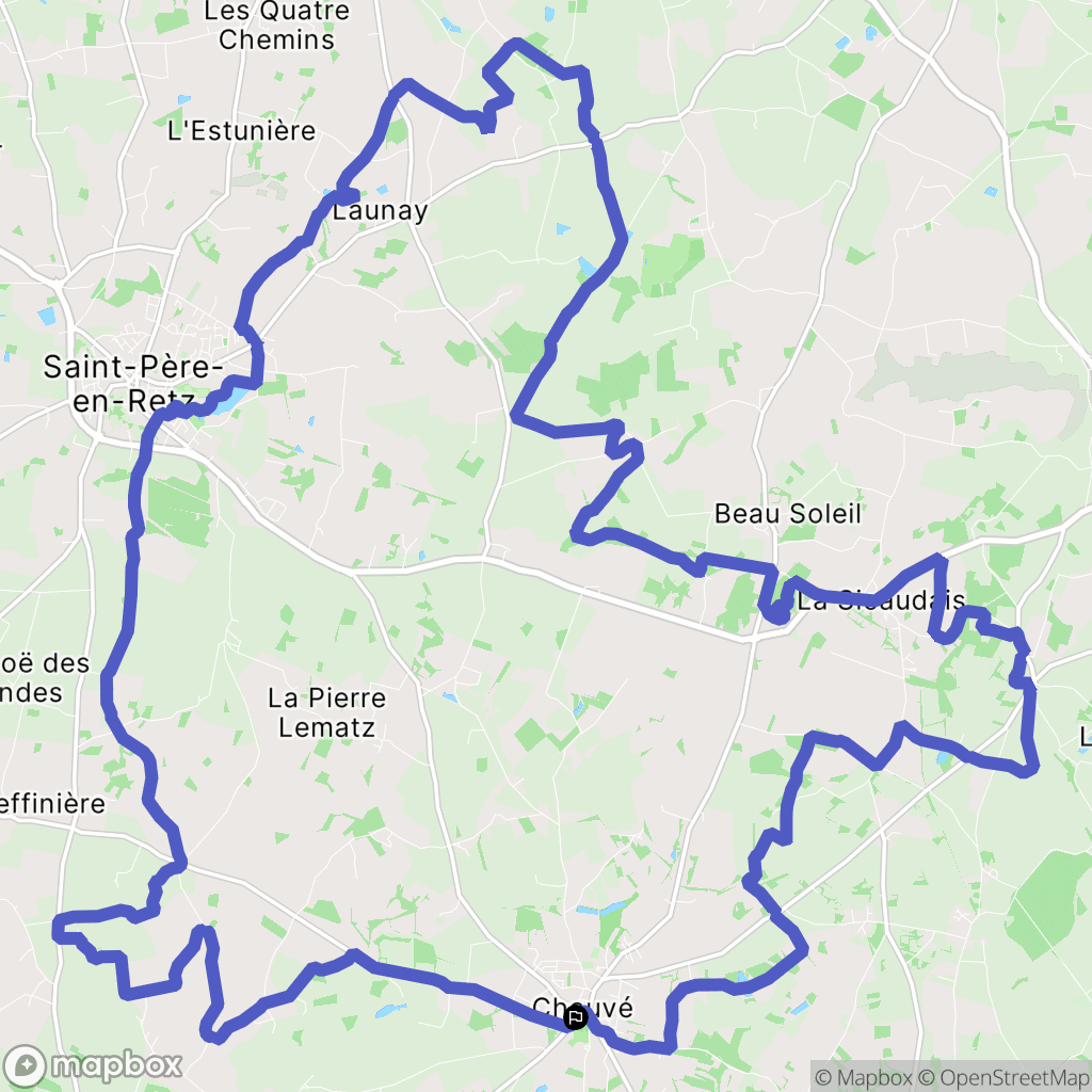 Chauve : carte du parcours de randonnée - France